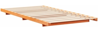 vidaXL Bodenbettgestell Wachsbraun 90x210 cm Massivholz Kiefer 873105