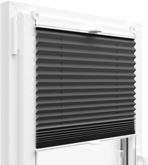 Plissee Faltrollo inkl. Klemmträger anthrazit 115x120 cm Jalousie