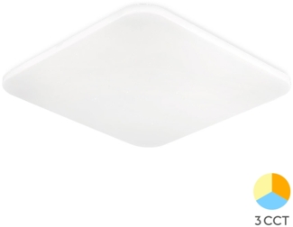 LED Deckenleuchte, Deckenlicht Eckig 24W mit Sternenhimmel-Effekt, 3IN1 Farbtemperatur, 2450 Lumen