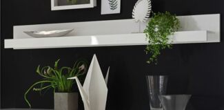 Wandboard Nobile in Hochglanz weiß 217 x 22 cm