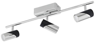 LED Deckenleuchte, Spots beweglich, Alu, Chrom, L 57,5 cm