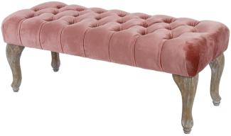 Casa Padrino Barockstil Sitzbank Rosa / Antik Braun 100 x 40 x H. 42 cm - Barockmöbel