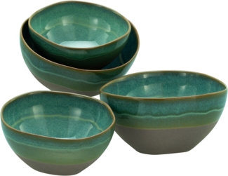 CreaTable, Serie Basalt Bowls, 19679, 4-teiliges Geschirrset Grün