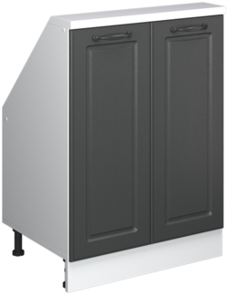 Küchenschrank für Dachschrägen R-Line Anthrazit Landhaus 60 cm mit 2 Türen Vicco