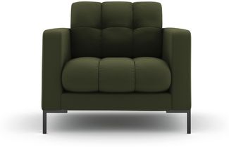 Micadoni Sessel Mamaia 1-Sitzer Strukturierter Stoff Neve Grün schwarze Beine