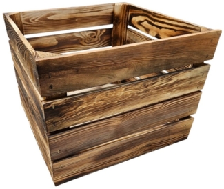Teramico Holzkiste Holzkiste Obstkiste 40 x 30 x 40 cm Geflammt, Aufbewahrungsbox