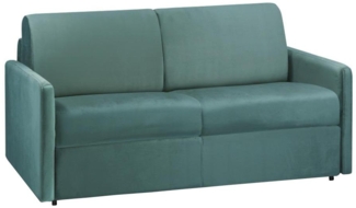 Schlafsofa 2-Sitzer Samt CALIFE - Minzgrün - Liegefläche: 120 cm - Matratzenhöhe: 18 cm