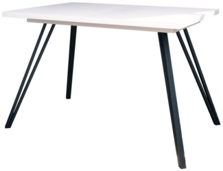 Vladon Esstisch Life (Tischplatte ausziehbar), 120 / 160 x 75 x 80 cm Weiß matt
