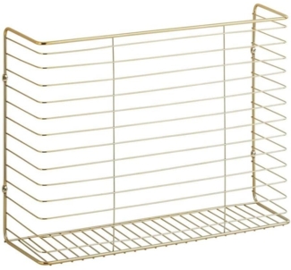mDesign Wandregal Ablage Regal Aufbewahrung Drahtkorb Organizer Metall Messing