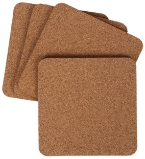 Kork-Untersetzer 4 Stück Glasuntersetzer Tassenuntersetzer Bierdeckel eckig 11cm