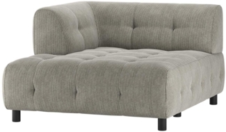 Modulsofa Louis Chaiselongue aus Rippstoff Links, Grau