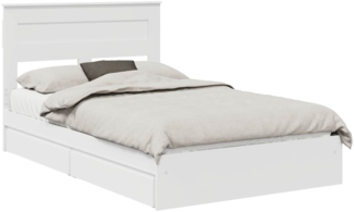 vidaXL Aufbewahrungsbett mit Kopfteil Weiß 135x190 cm Holzwerkstoff 3409918