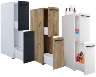 VCM Midischrank Holz Badmöbel Nischenschrank Schublade Sadilo L
