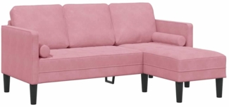 vidaXL Sofa Set Staubiges Rosa 173 x 131 x 67 cm Samt 42001929