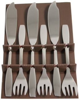 Neuetischkultur Besteck-Set Fisch Besteckset 6-teilig (6-tlg), Edelstahl, Fischmesser Fischgabel