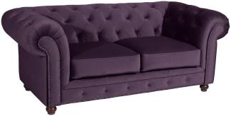 Sofa 2-Sitzer Kathe Bezug Samtvelours Buche nussbaum dunkel / purple 22500