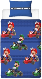 Super Mario Bettwäsche Set aus Microfaser für Kinder – 140x200 cm Bettbezug & 70x70 cm Kissenbezug