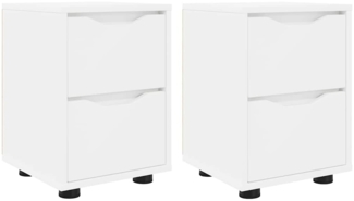vidaXL Nachttische 2 pcs Weiß 30,5 x 30 x 43 cm Holzwerkstoff 888798