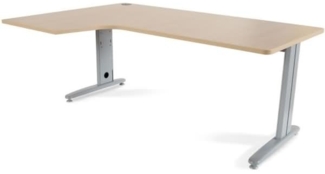 Rocada Schreibtisch Metal L-Form links 180 x 120 x 72 cm Gestell grau Platt