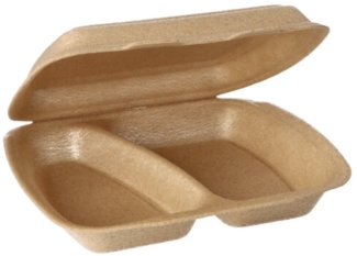 50 Menüboxen mit Klappdeckel, XPP 2-geteilt 7 x 20,5 x 24 cm beige