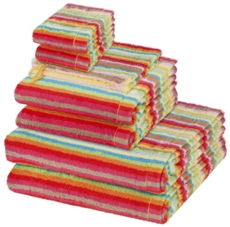Cawö Lifestyle 8 tlg. Frottier-Set - 2 X Handtuch (50 X 100cm), 2 X Duschtuch (70 X 140cm), 2 X Gästetuch (30 X 50cm), 2 X Waschhandschuh (16 X 22cm) - 516 g/m2 - Mehrfarbig