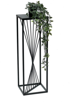 DanDiBo Blumenhocker Metall Schwarz Eckig 70 cm Blumenständer Beistelltisch 96457 Blumensäule Design Modern Pflanzenständer Pflanzenhocker