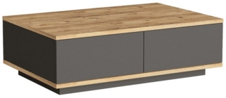 Vente-unique - Couchtisch mit 2 Türen - Holzfarben & Anthrazit - LOTULA