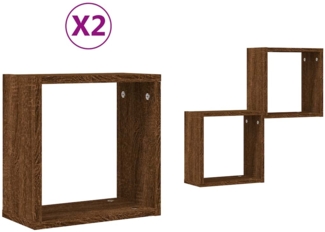 vidaXL Würfelregale 2 Stk. Braune 30x15x30 cm 815885