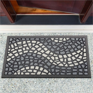 ANRO Fußmatte Rutschfeste Gummibasis Türmatte Schmurzfangmatte, Rechteck, Höhe: 8 mm, 3D-Effekt Größe 40x68 cm