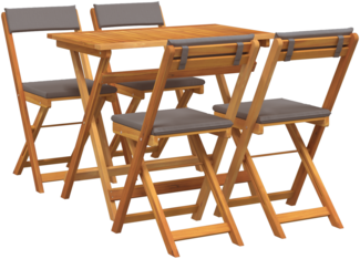 vidaXL 5-tlg. Bistro-Set mit Kissen Klappbar Massivholz Akazie 4105505