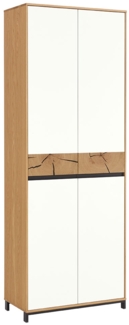 Dielenschrank MONDO Castino , Holz, Holzwerkstoff , Weiß, Holzfarben , 72 x 195 x 37 cm