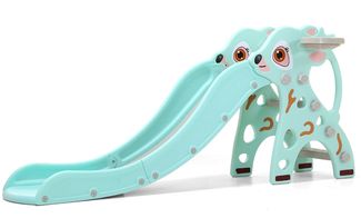 Moni Kinderrutsche Tiana WM19021 Länge 160 cm Basketballkorb rutschfeste Stufen blau