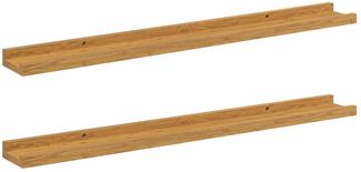 2 Stk. Wandregale, Hängeregale mit Regal Beige 80 x 9 x 3 cm Holzwerkstoff de6174