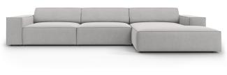 Micadoni 4-Sitzer Ecksofa Jodie Light Grey