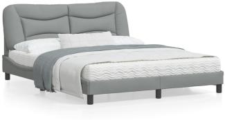 vidaXL Bettgestell mit LED ohne Matratze "Hvar" Hellgrau 160x200 cm Stoff 3213711