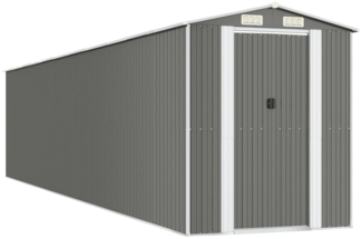 vidaXL Geräteschuppen Hellgrau 192x938x223 cm Verzinkter Stahl 3147447