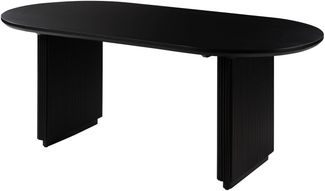 Esstisch oval Mango 180x90x45x76 schwarz lackiert BARCELONA #127