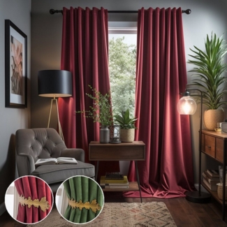 BTTO V&G Verdunkelungsvorhang Vorhang Gardinen Blickdicht,Weihnachtsvorhänge,Vorhang Samt Velvet, (2 St), blickdicht, Thermogardine