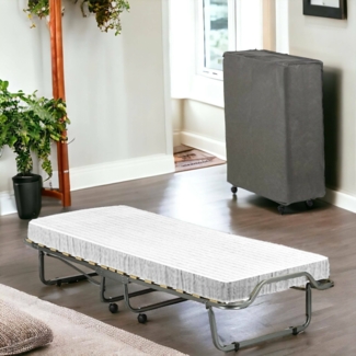 Dmora Klappbett Aquadolce, platzsparendes Feldbett mit 15-Lattenrost, inklusive Schutzhülle, 100 % Made in Italy, 80x200h40 cm, Matratze inklusive