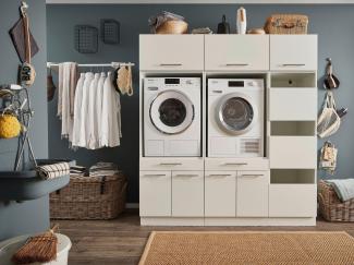 Waschmaschinenumbauschrank >LAUNDREEZY< in weiß - 185x200x67,5 (BxHxT)