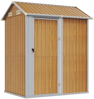 vidaXL Gerätehaus Hellbraun 192x152,5x237 cm Verzinkter Stahl 364533