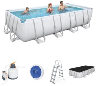 BESTWAY Power Steel Pool Swimmingpool Sandfilter Leiter Cover 549 x 274 x 122 cm
