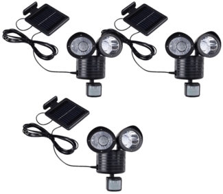3er Set Solar LED Wandleuchten für Ihr Grundstück mit Sensor