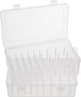 VBS Aufbewahrungsbox Nähgarnbox, für 42 Spulen 23 cm x 13,5 cm x 6,3 cm 2er-Pack