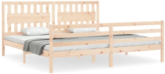 vidaXL Massivholzbett mit Kopfteil 200x200 cm 3194331