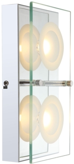 LED Wandlampe, Glasplatte, 2 flammig, L 25 cm