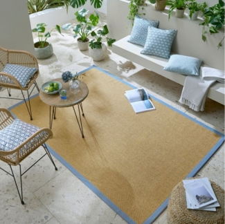 FLAIR RUGS Teppich Sisal Look, rechteckig, Höhe: 6 mm, Sisal Look Border Indoor Outdoor Bodenläufer Teppich