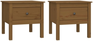 vidaXL Beistelltische 2 Stk. Honigbraun 50x50x49 cm Massivholz Kiefer 813801
