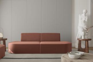 Sofa Designersofa 2-Sitzer MILOT in Stoff Opera Velvet Rotbraun