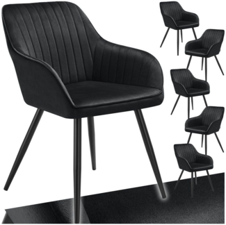 tectake Esszimmerstuhl Stuhl Marilyn, Samtoptik, gesteppt (Set, 6 St), Extra weicher Samtbezug mit stilvollem Steppmuster